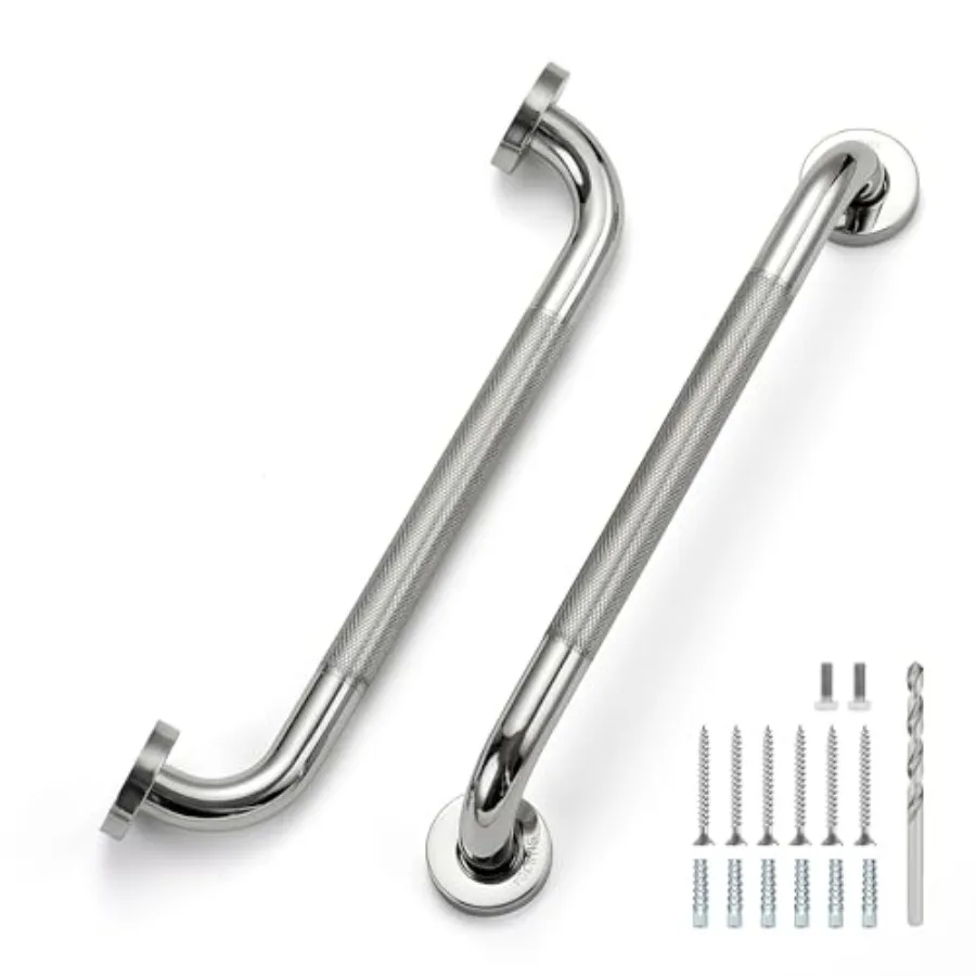

16 Inch Grab Bars for Shower Stainless Steel Safety Handicap Grab Bars for Bathroom Anti-Slip Shower Handle Wall Mounted 2 Pack