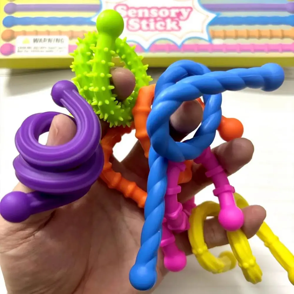 Silicone Texture DIY Sensory Strip Stretchable Unique Silent Decompressors Rings Enhancing Attention Elastic Noodles