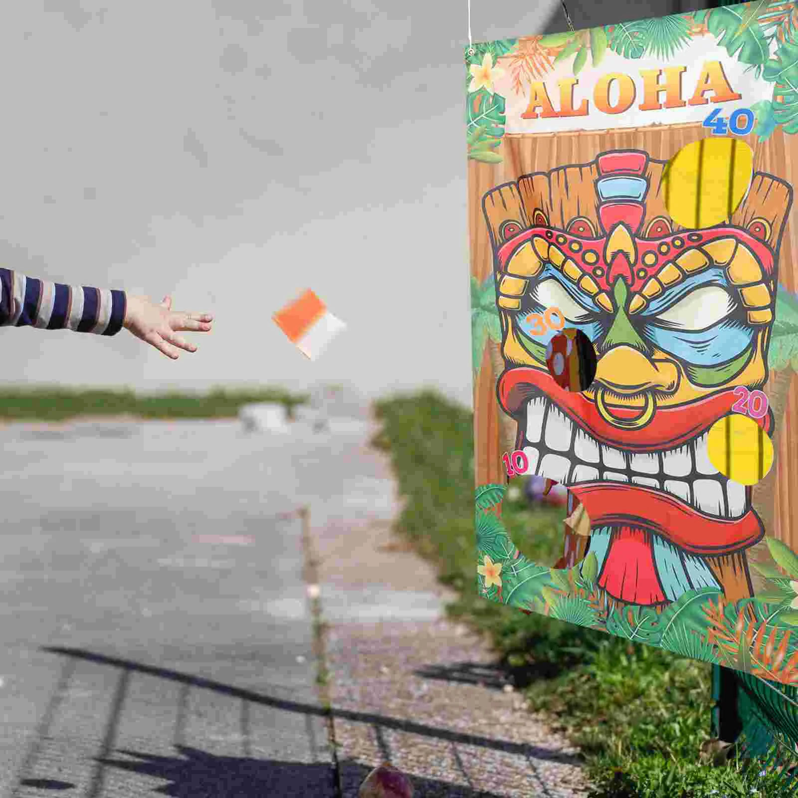 1 Set Bean Bag Toy Banner Outdoor Toss Game Toy Sandbag  Plaything Interactive Plaything hawaiian Party toys