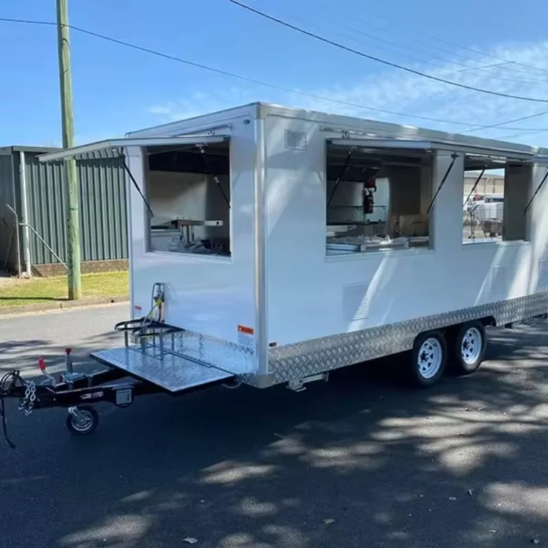 12ft Fully Catering Equipped Food Truck Hot Dog Food Cart USA Customized Food Trailer With Full Restaurant Kitchen Equipments