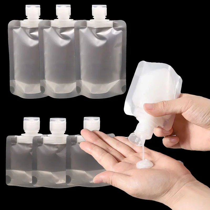 

10Pcs 10/30/50/100ml Lotion Dispenser Bag Reusable Leakproof Refillable Pouches Travel Liquid Shampoo Storage Squeeze Container