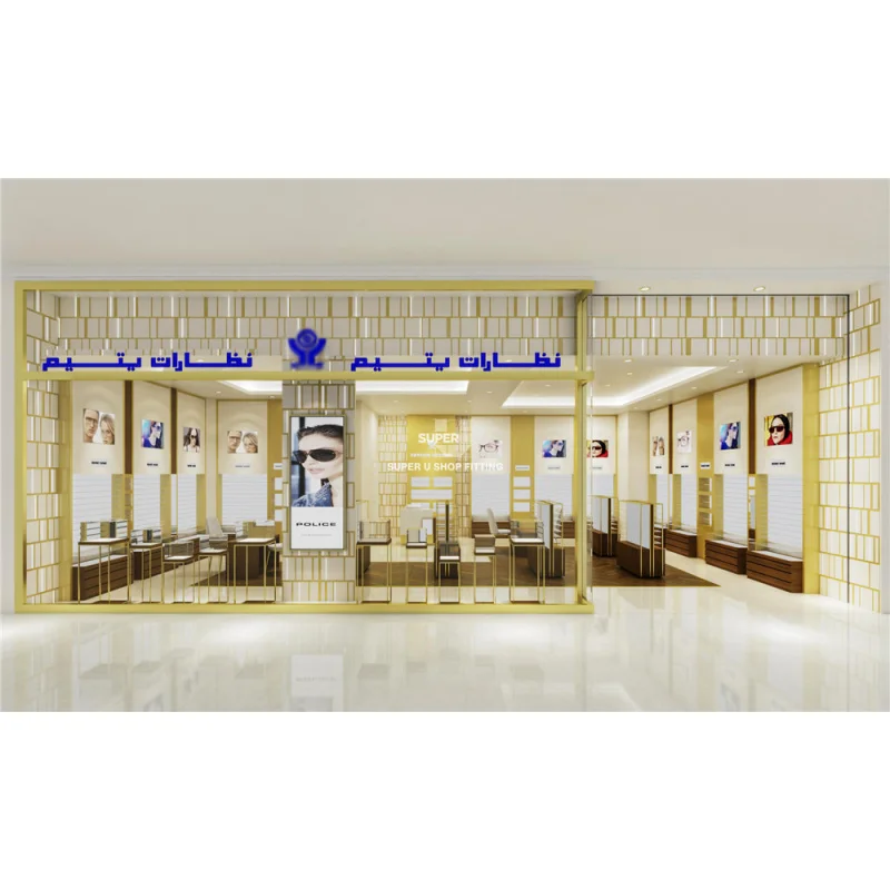 custom.Luxury Sunglass Shop Decoration Commercial Eyewear Glass Display Cabinet Custom Optical Shop Interior Design