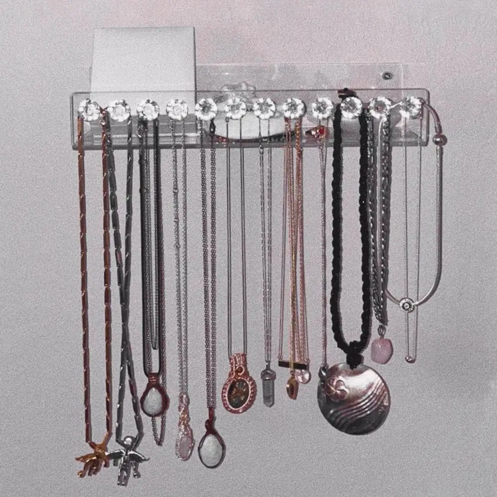 

Wall Hanger Storage Jewelry Display Jewelry Hooks Holder Transparent Acrylic Makeup Jewelry Organizer Rack Shelf