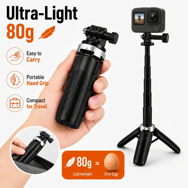 

Adjustable Telescopic Phone Tripod Stand Lightweight Portable Desktop Holder with Clamp for Live Streaming Selfie Photography