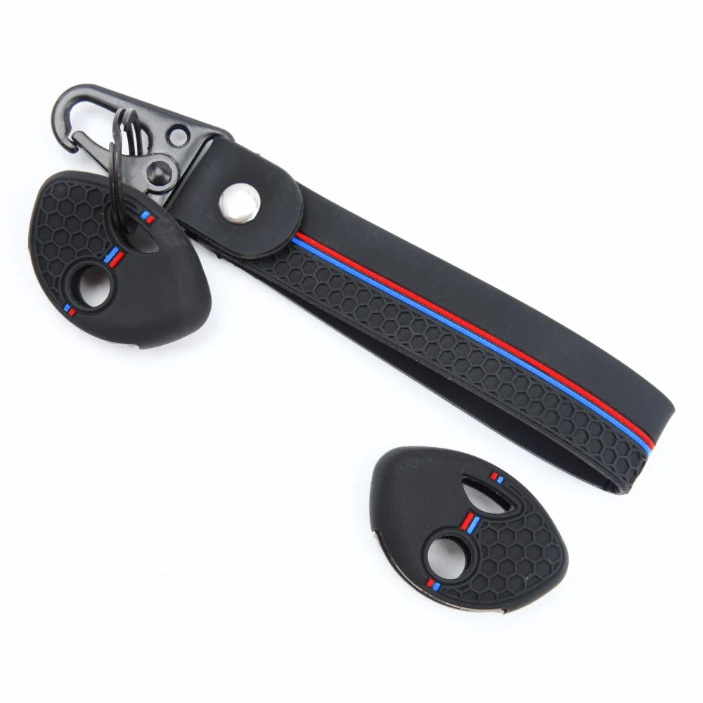 Silicone Car Key Fob Cover For BMW K1200R R1200RT K1300R S1000RR F650GS F800GS F800ST with swivel clip Daily Protection