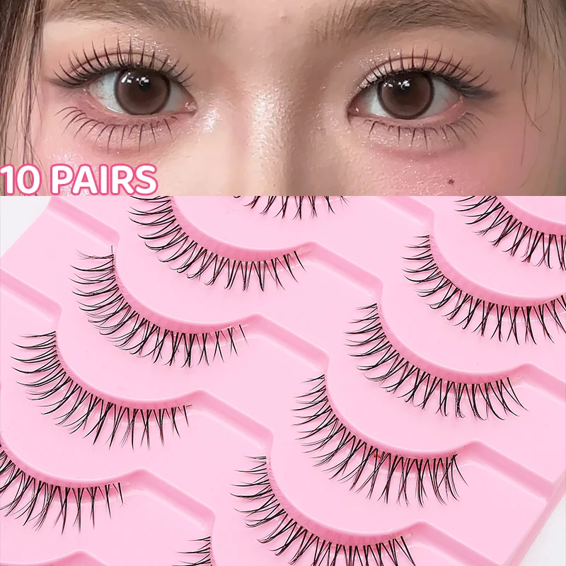 DINGSEN 10 Paar Transparente Anime-Naturwimpern Manga-Wimpern Koreanische Make-up-Wimpern Großhandel Künstliche Wimpern – Detail 2
