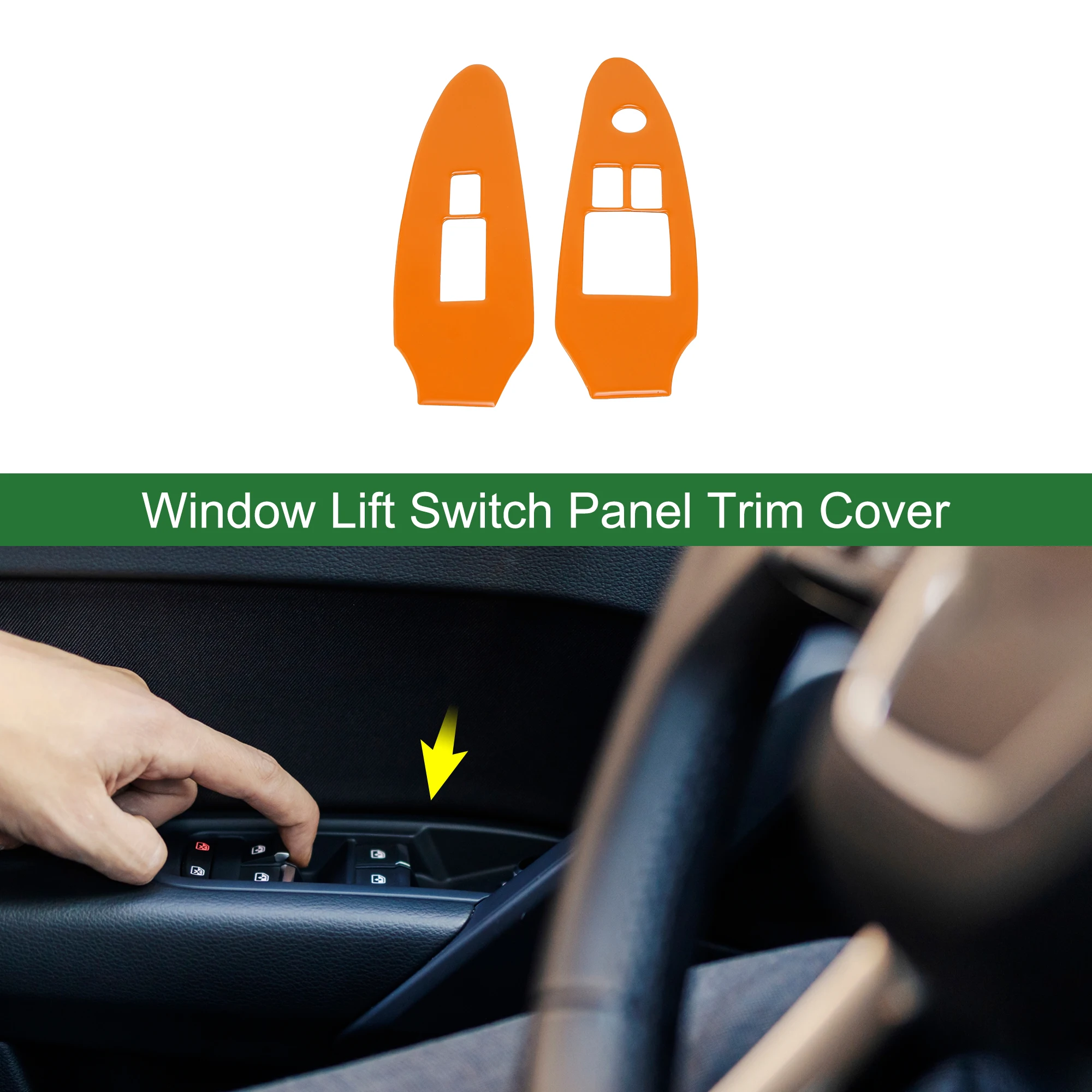 

UXCELL Window Lift Switch Panel Trim Cover for Nissan 370Z Z34 2009‑2020 Orange