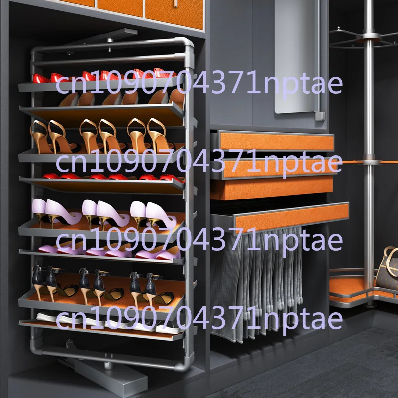 Rotating shoe rack Multifunctional flip telescopic multi-layer Internet celebrity ultra-thin rotating shoe cabinet