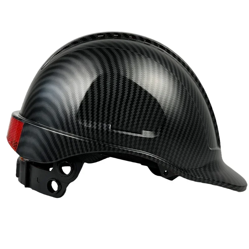 Carbon Fiber Color Work Safety Helmet With Reflectors ABS Industrial Head Protection Construction Hard Hat CE EN397 Standard