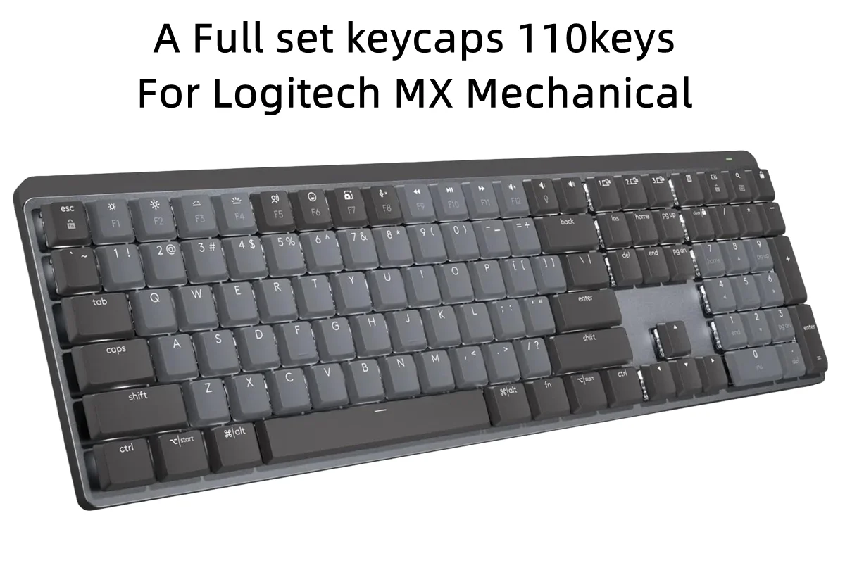 A full set Keycaps for Logitech MX Mechanical Keyboard Graphite ash 110keys USA layout
