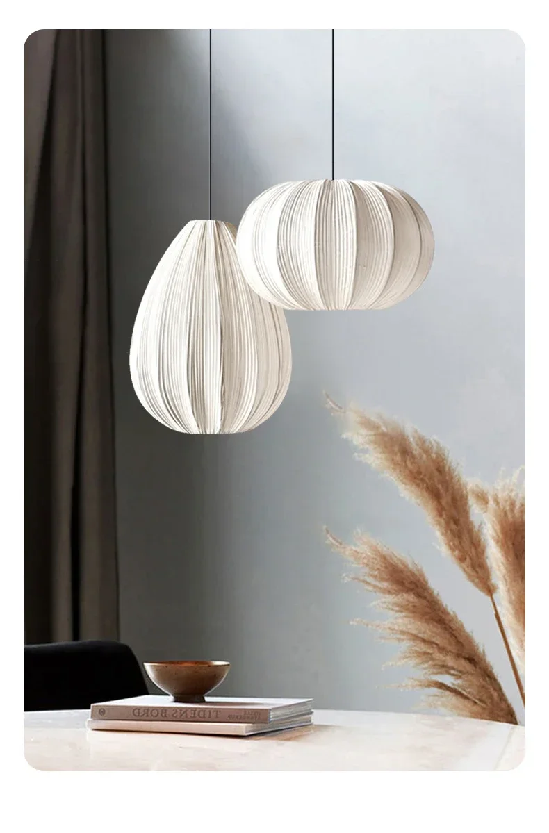 Nordic Wabi Sabi Fabric E27 LED Pendant