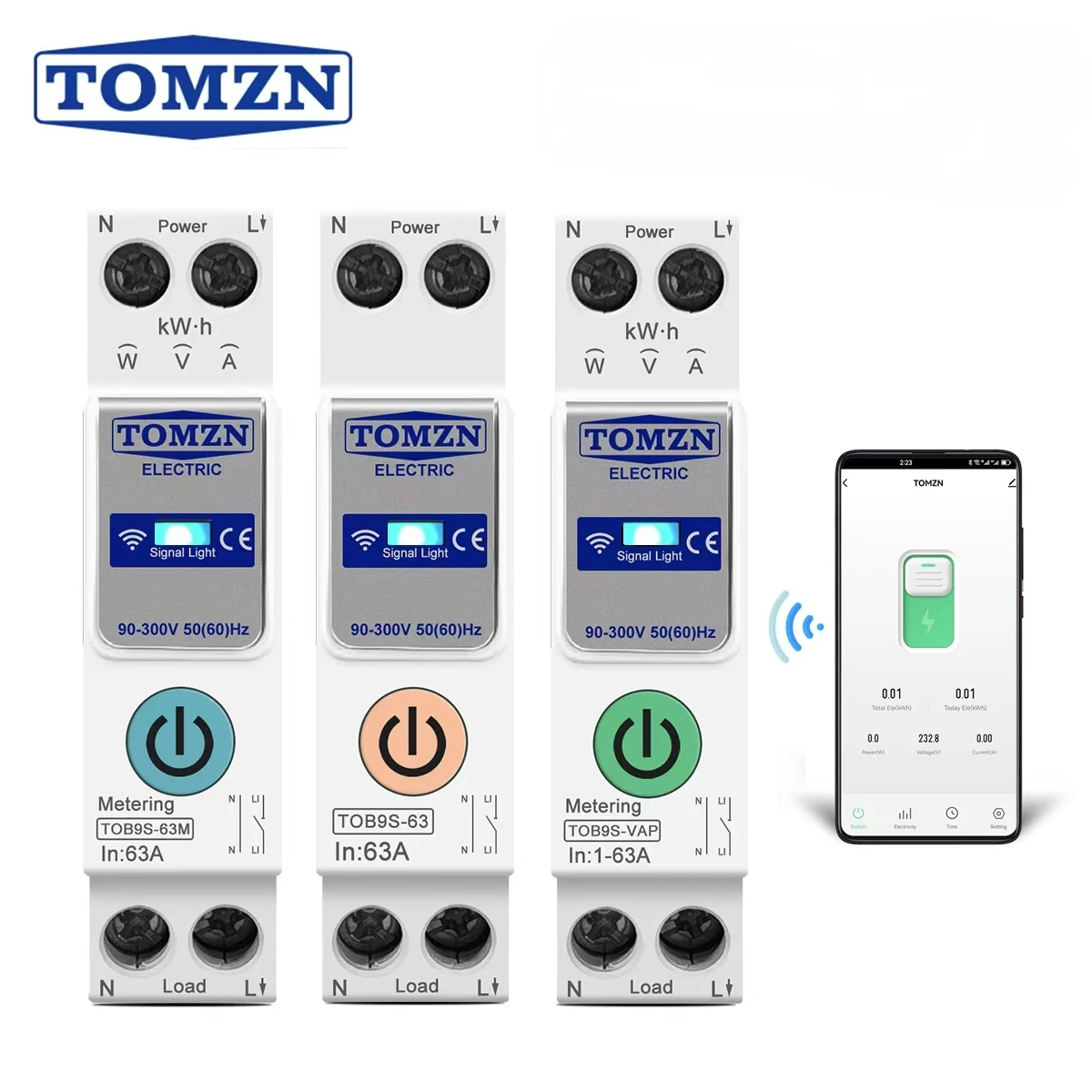 Tomzn 63A 1P+N Wifi…