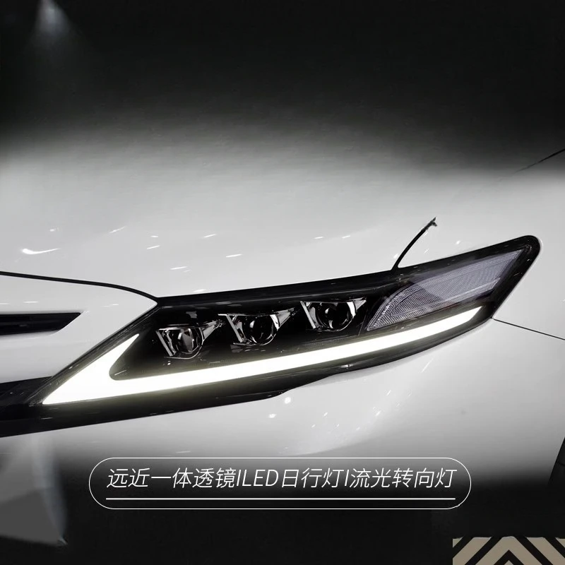 Suitable for Toyota 18-21 Eighth Generation Camry Headlight Assembly Modified LED Daytime Running Lights Flowing Turn Signals