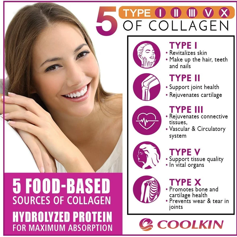 Multi Collagen Capsules - Types I-II-III-V-X - Anti-Aging, Healthy Joints, Hair, Skin, Bones, Nails