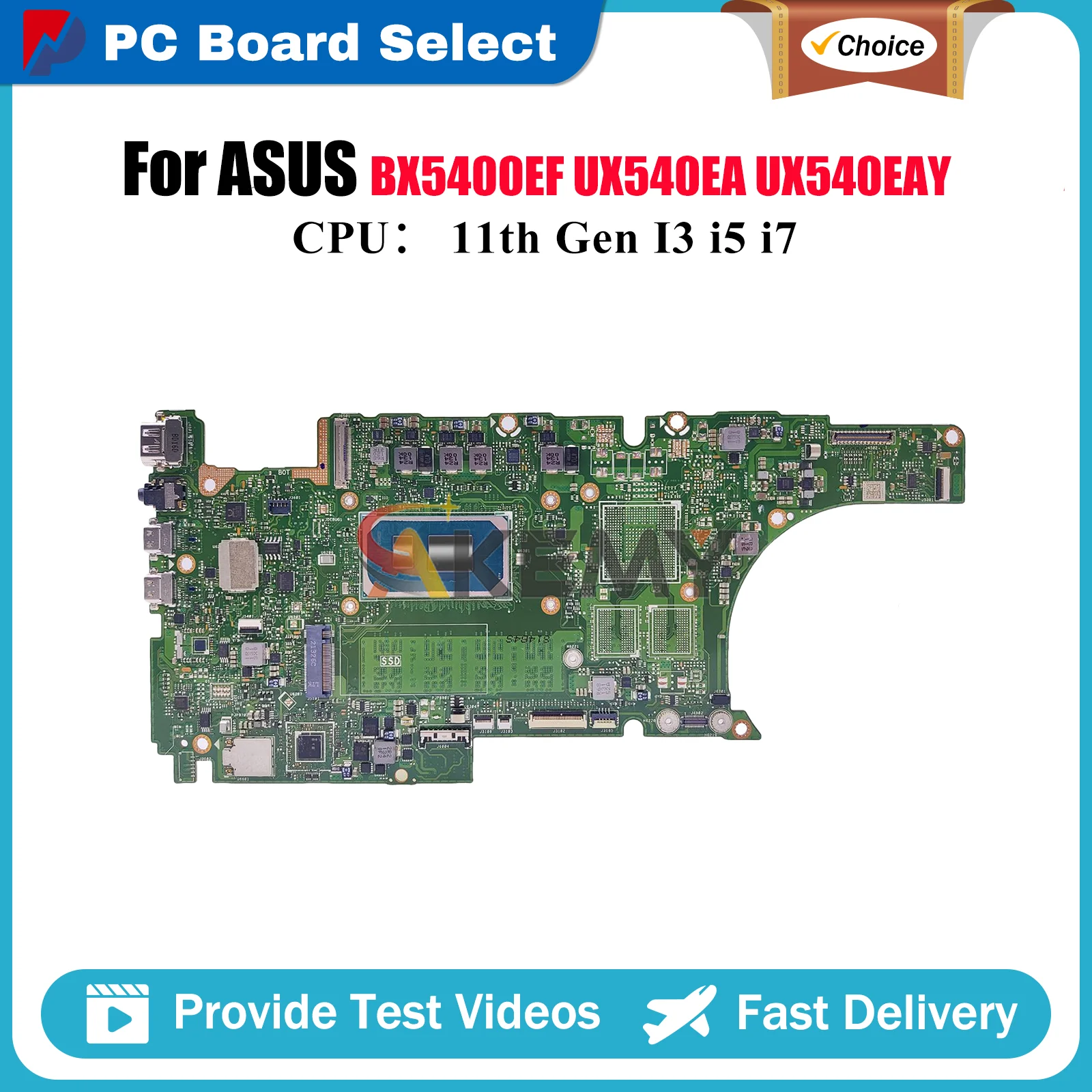 

UX5400EA Материнская плата для ноутбука ASUS ZenBook BX5400EF UX540EA BX5400EB UX540EAY UX5400 Материнская плата 11-го поколения I3 i5 i7 100% тест в порядке