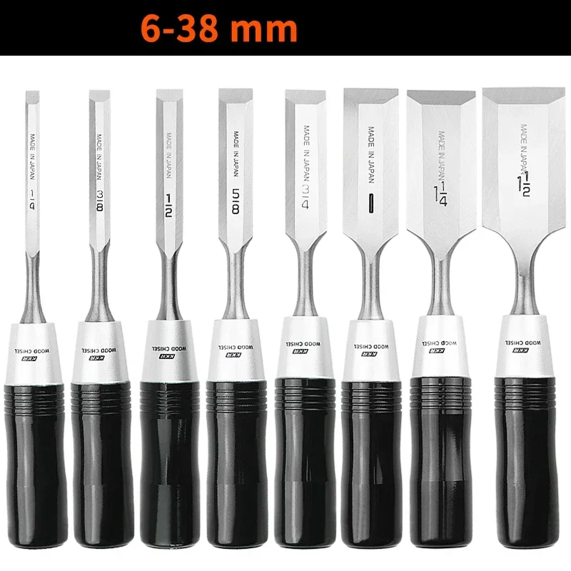 New Woodworking Chisel Set Japanese Style Carbon Vanadium Steel Forged Flat Shovel Chisel Multifunctional Carpenter Special Tool