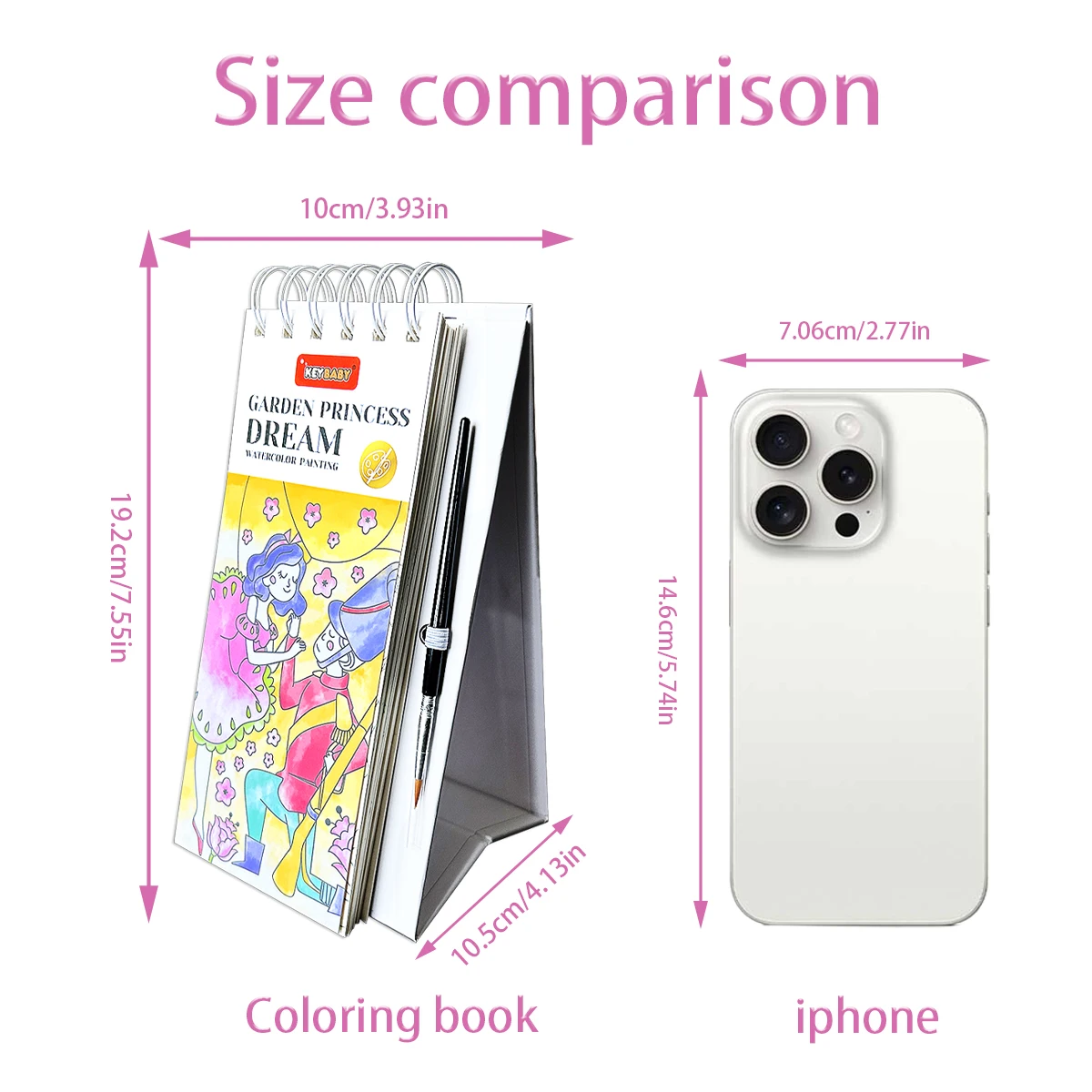 Water Colour Painting Book for Kids Spiral Bound Easy Tear Thick Paper Watercolor Drawing Activity Book Gift for 3-8 Years Old