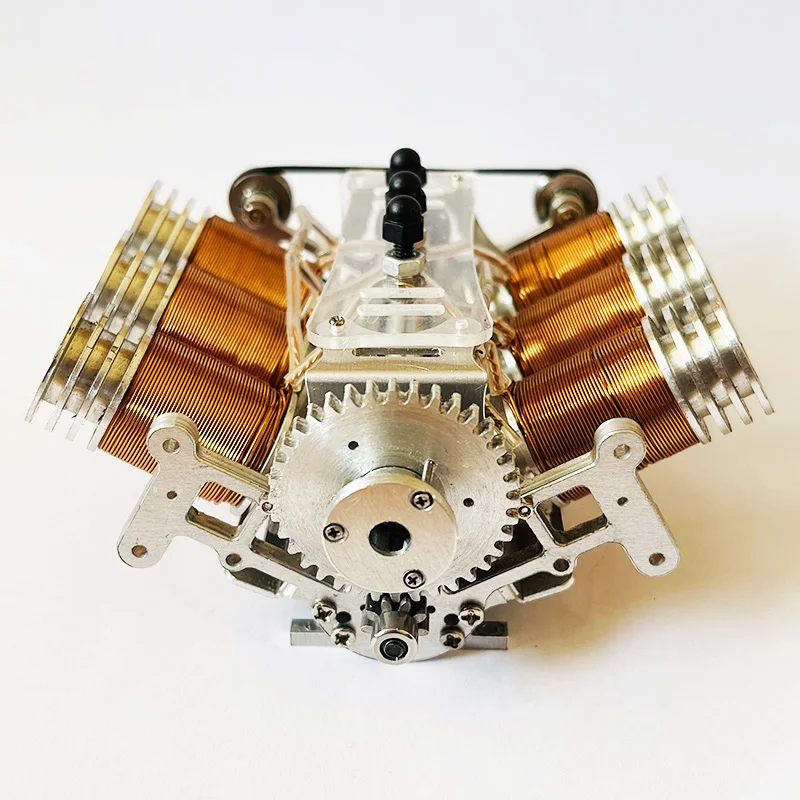 V12 Engine Model Power Engine Brushless DC Piston Motor Multi-cylinder V6 Dual-piston Simulation RC Motor