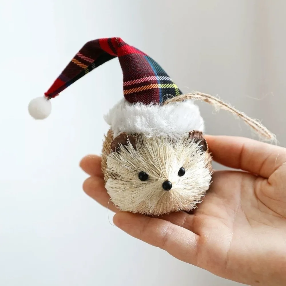 Décorations d'arbre de noël à faire soi-même, petite mousse, ornements suspendus, Animal léger, pendentif d'écureuil simulé, fête à la maison