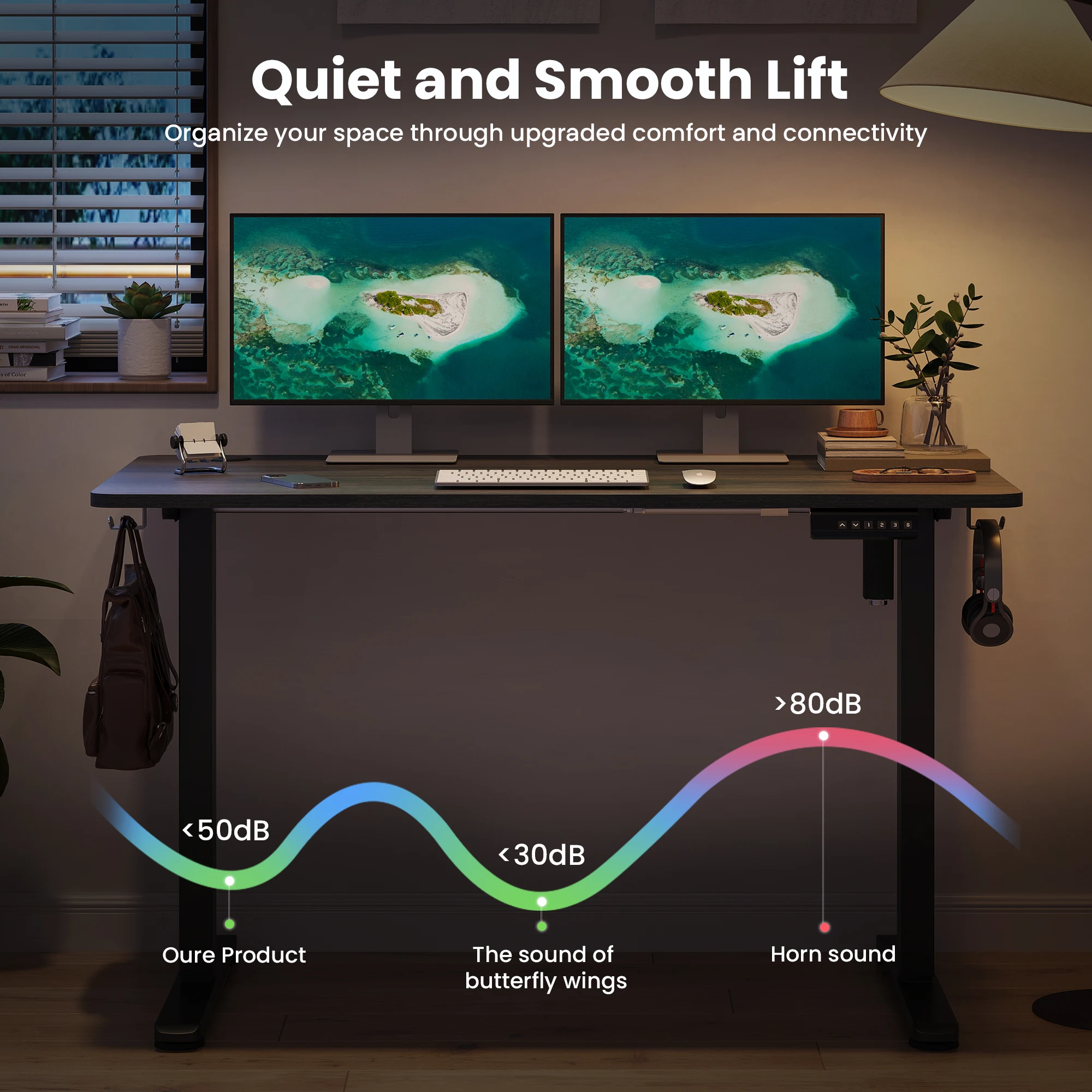 STARY Electric Standing Desk Adjustable Height Sit Stand Home Office Desk with Splice Board