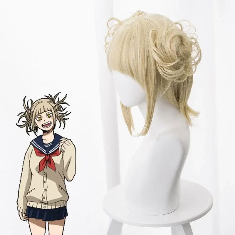 Boku No Hero Academia Cross My Body شعر مستعار اصطناعي كوسبلاي My Himiko Toga حفلة لعب الأدوار الباروكات MN7