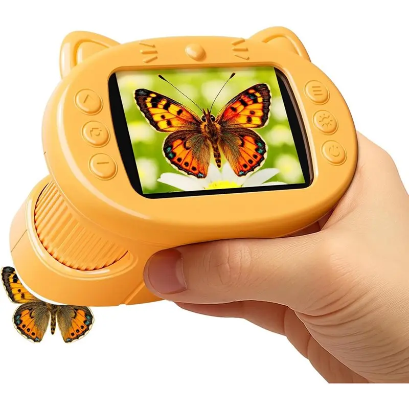 ABGH-Handheld Digital Mini Microscope For Kids Microscopes Electronic Learning Educational Science 8-12 Birthday Gift