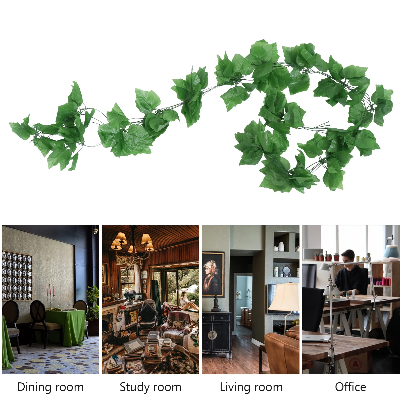 

5 Pcs Artificial Grape Leaf Vine Hanging Plants Green Leaves Home Wedding Garden Decor Lifelike Vines Artificial Plant