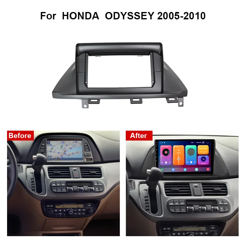 MAMSM Car DVD Frame For HONDA ODYSSEY 2005 2006 2007 2008 2009 2010 10INCH Stereo Fascia Dash Panel Mount Kit Radio Bezel Cover