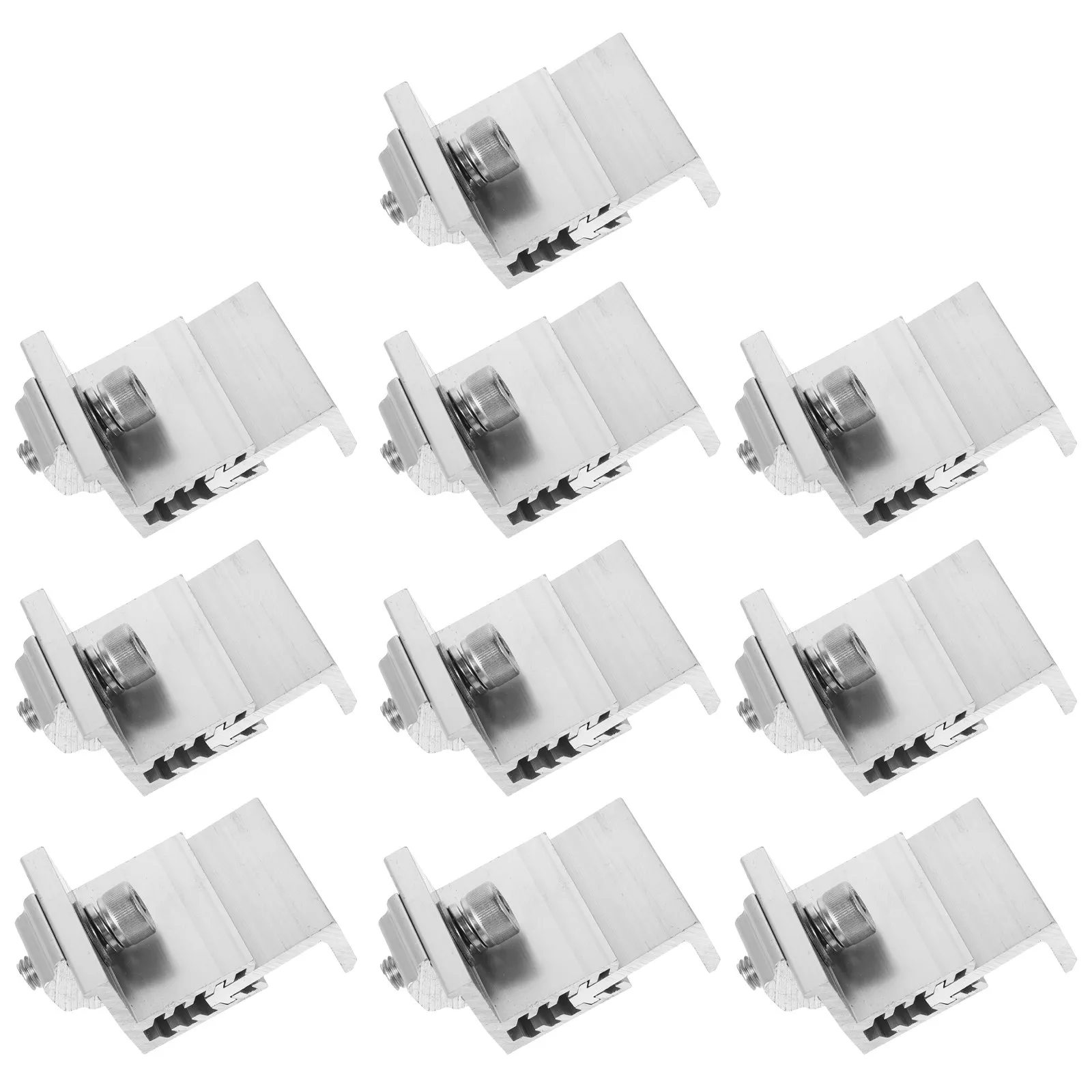10Pcs Adjustable Solar Panel End Clamp 35-55Mm Anodized Aluminum for Flat Panel Mounting Brackets Z Bracket