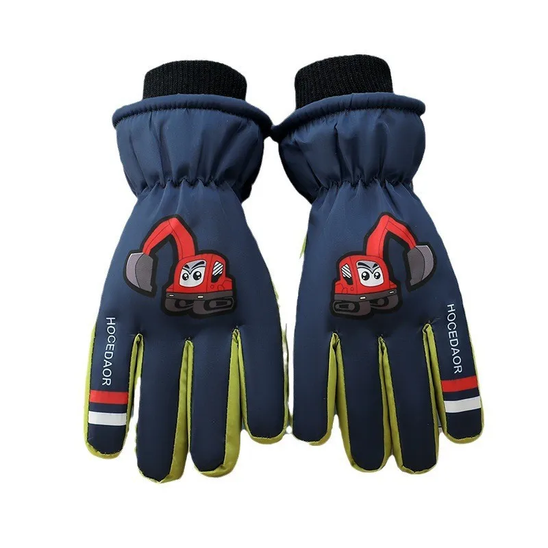 

Cartoon Kids' Ski Gloves - Water-Resistant & Plush Lined Winter Gloves for Boys & Girls