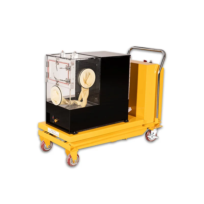 Laboratory acrylic glove box, simple hydraulic platform cart, grade 100 clean and dustproof plexiglass glove box