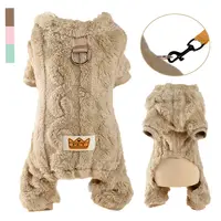 Ropa suave para perros, ideal para el invierno: mono cálido para cachorros con anilla en forma de D, forro polar de franela, suéter para mascotas, abrigo para perros pequeños y medianos, como Yorkshire y pug.