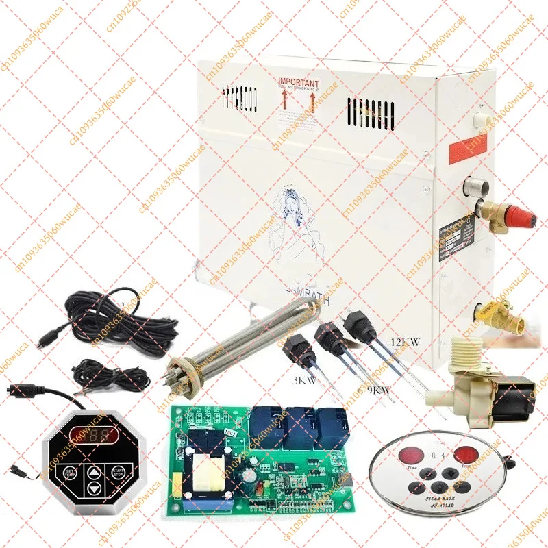 YFWet Steam Sauna Generator Controller Kit Heating Pipe Temp Probe Solenoid Valve Accessories