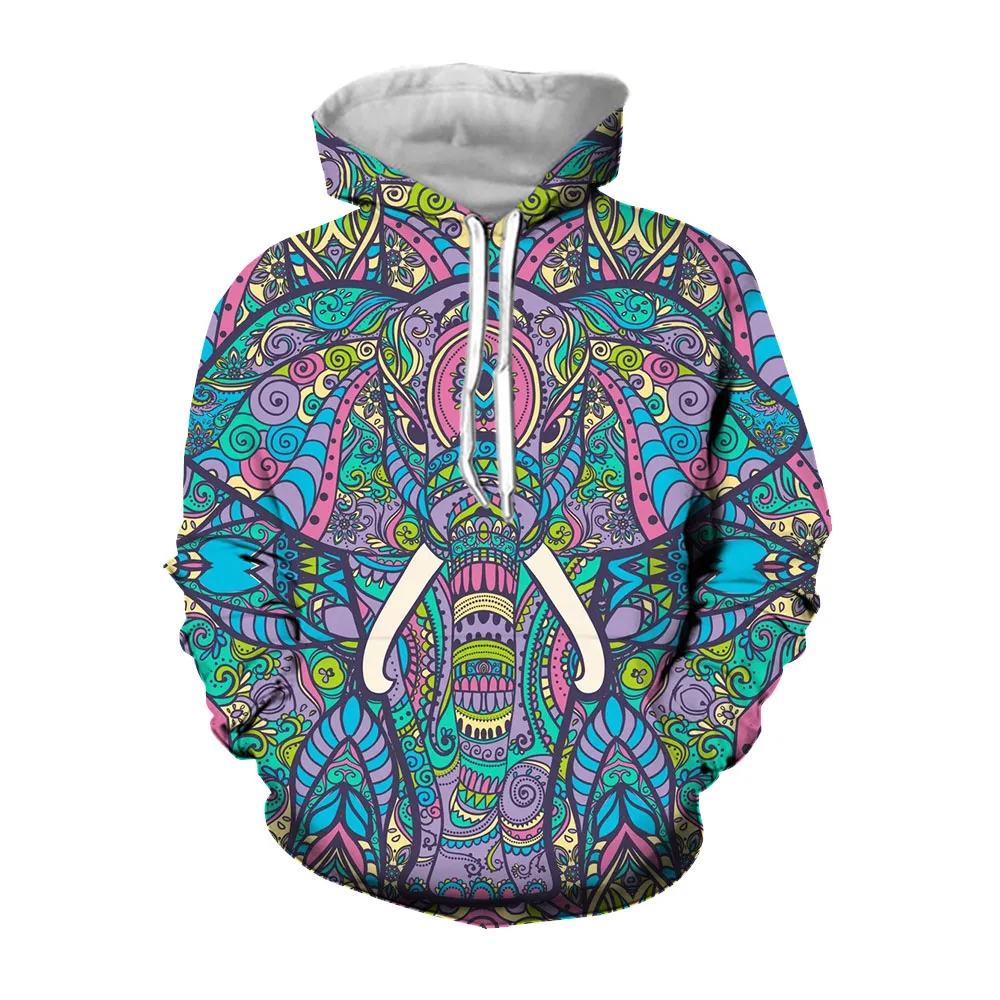 Jumeast 3D India Mandala Elephant Printed Graphic Hoodie Plus Size Hoodies For Men Streetwear Vintage YK2 Aesthetic Clothing 7XL