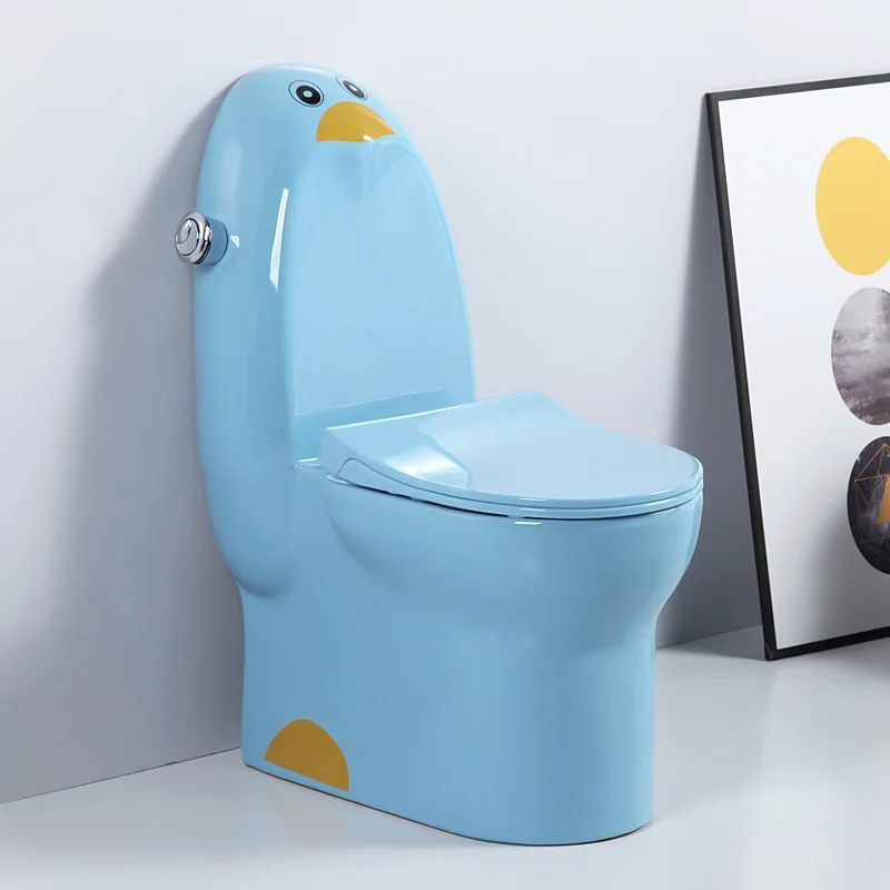 Mulan home bathroom kindergarten children Penguin toilet cartoon toilet colored ceramic toilet children toilet