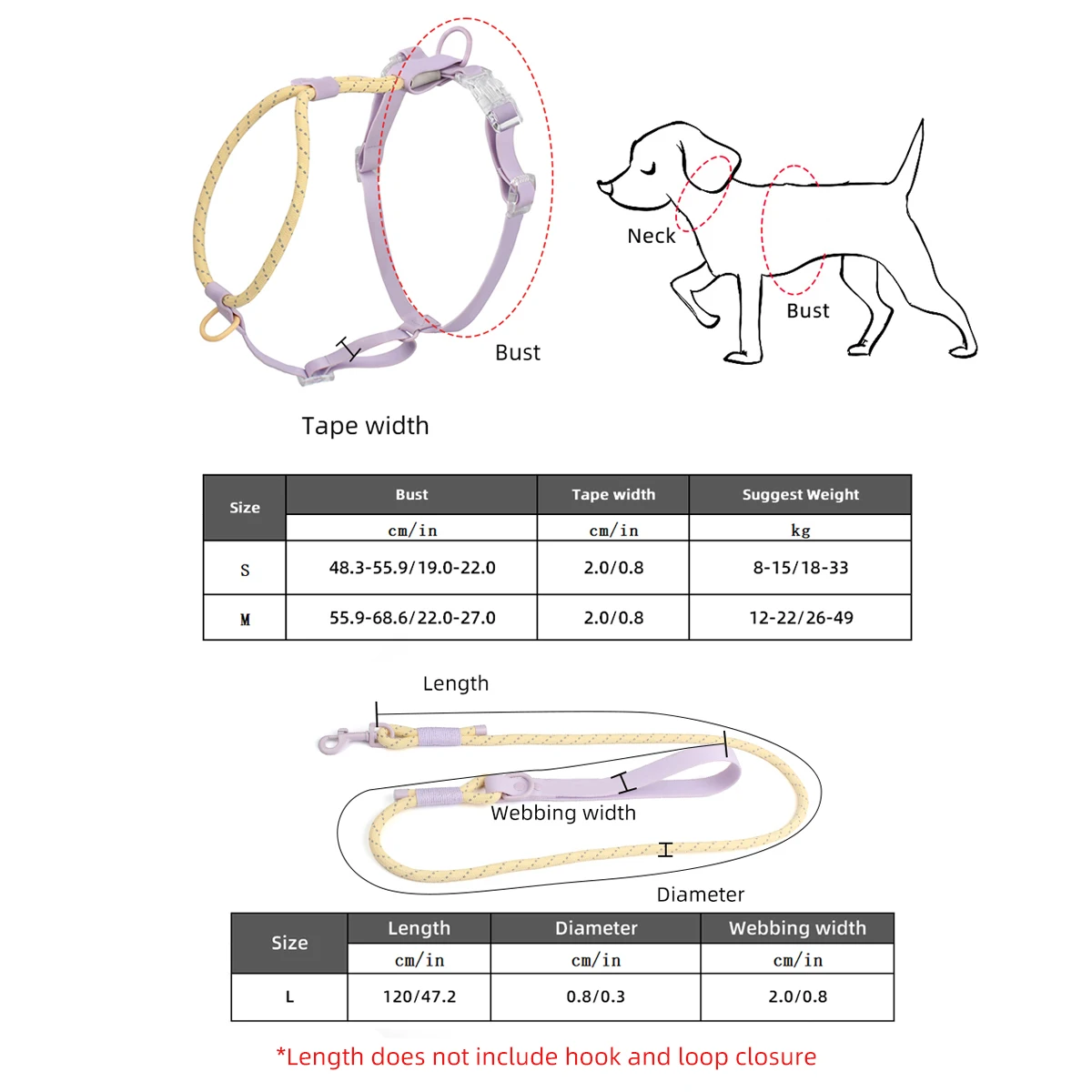 Geschirr für kleine und mittelgroße Hunde für den Sommer, zum Gassi gehen, Laufen, Outdoor, modisches Geschirr, kein Ziehen, reflektierende Sicherheitsleine aus Nylon – Detail 9