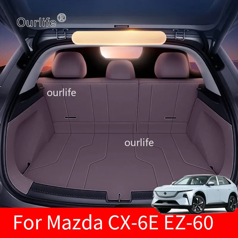 Für Mazda EZ-60 EZ60 CX-6e 2025 2026 Kofferraummatte, Laderaumauskleidung, Lederbodenmatte, Schutzmatte, Zubehör.