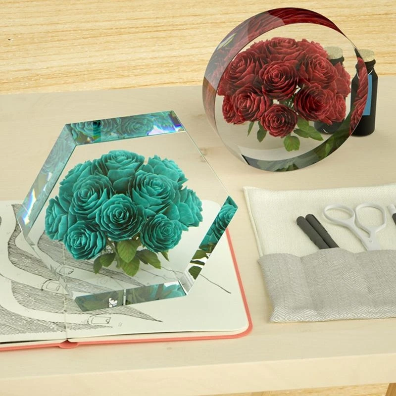 N5KA Bookend Decoration Silicone Mold Cuboid Cube Heart Epoxy Mold Resin Casting
