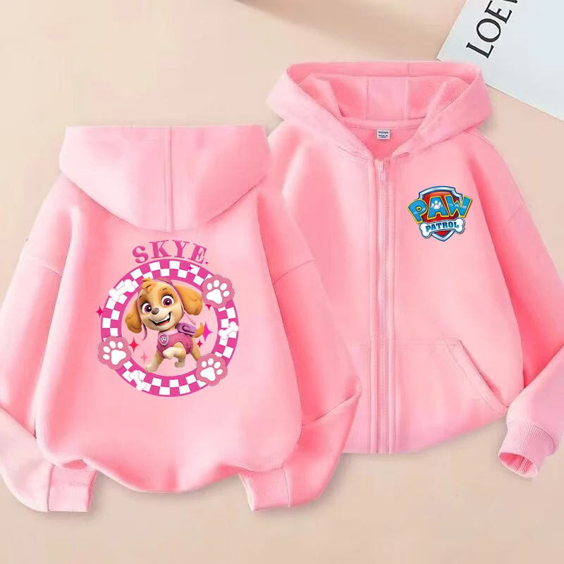 PAW Patrol Child Cardigan Hooded Jacket Cartoon Chase Skye Print Polyester Outerwear Boys Girls Autumn Casual Wear Kids Gifts