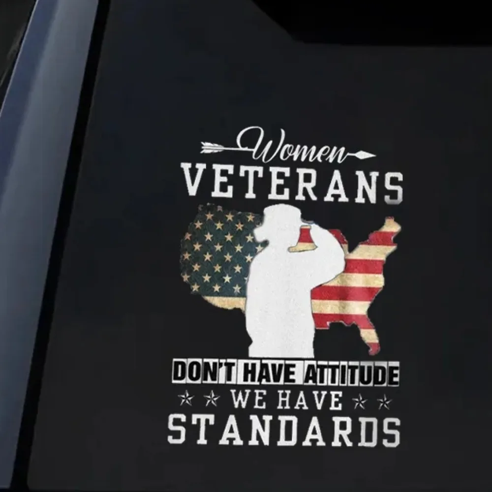 WOMEN VETERANS Car Stickers Self-adhesive Vinyl Decals Scratch Covering Vehicle Accessories Memorial Day Auto Decoration