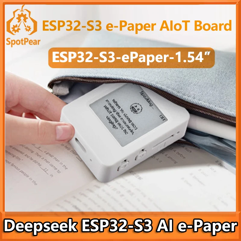 Scheda di sviluppo AIoT e-Paper ESP32-S3 AI da 1,54 pollici per Xiaozhi Deepseek Supporta WiFi BLE