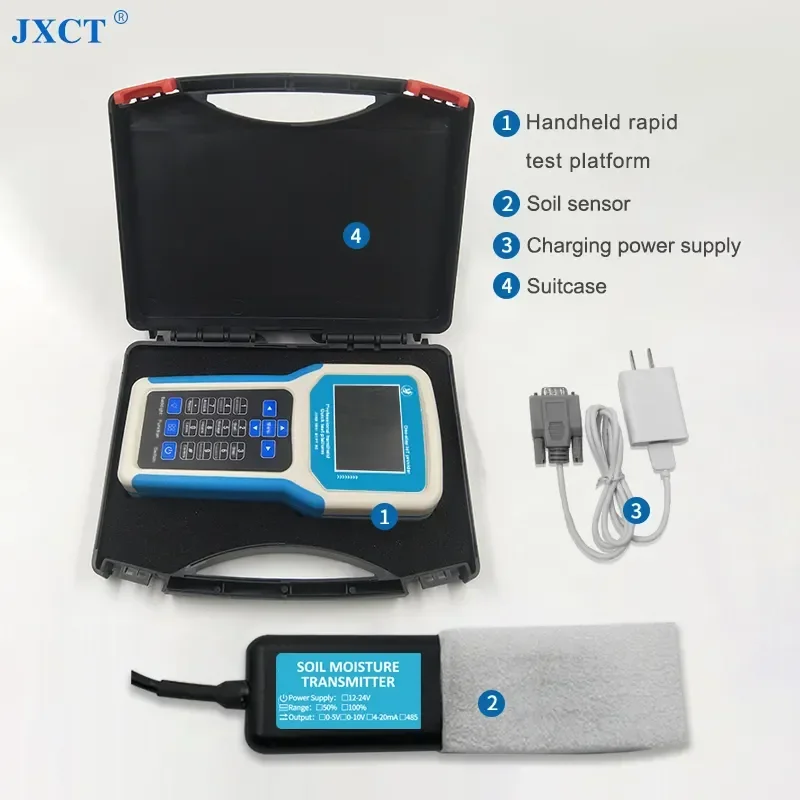 Intelligent portable hand-held soil speedometer sensor temperature and humidity EC PH NPK detector with storage bag