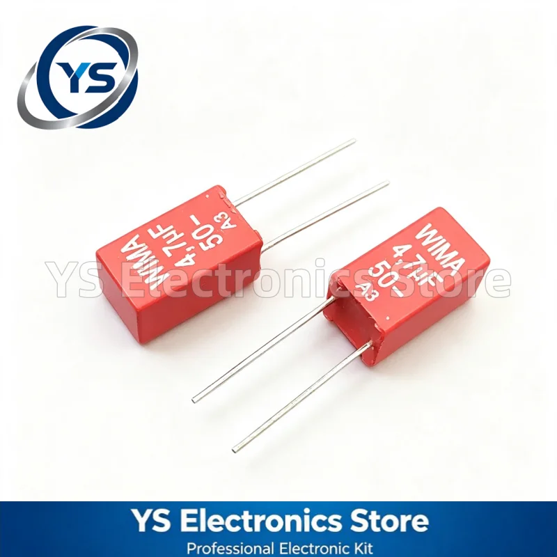 2-20pcs WIMA RED MKS2 50V4.7UF 50V 4.7UF 4U7 475 50V475 5mm P5 Film Capacitor Hi-Fi Audio Capacitors NEW and Original