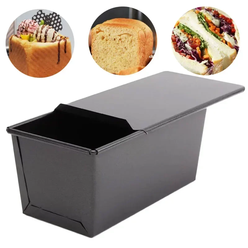 250g Non-stick Toast Box Rectangular Bread Loaf Pan Mold With Lid Toast Mold Cake Bread Tray Mould Sandwich Cake Box Baking Tool