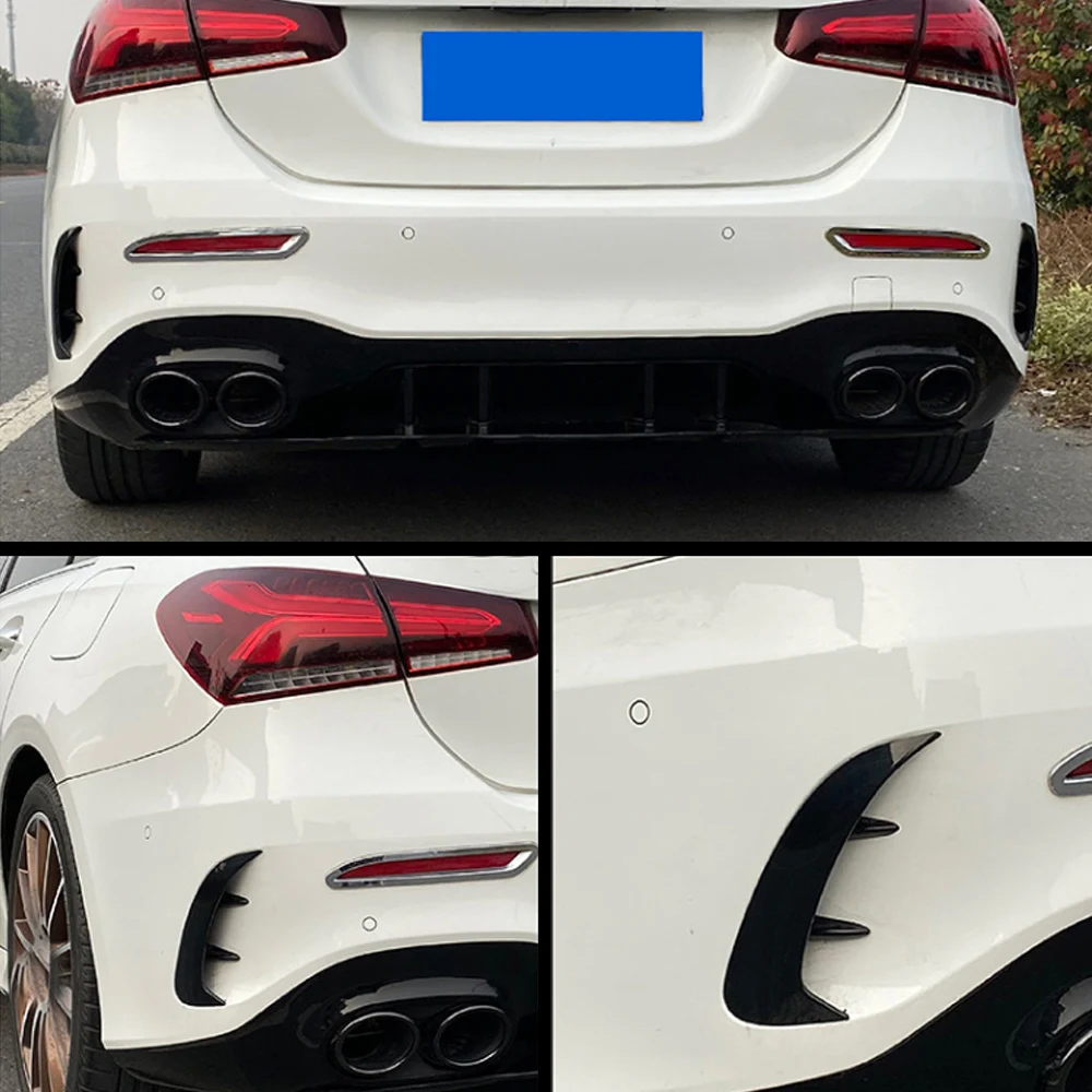 2x سيارة درابزين سبويلر التصميم ملصق المصد الخلفي الفاصل لمرسيدس بنز الفئة A W177 A180 A200 A220 AMG هاتشباك 2018-2023