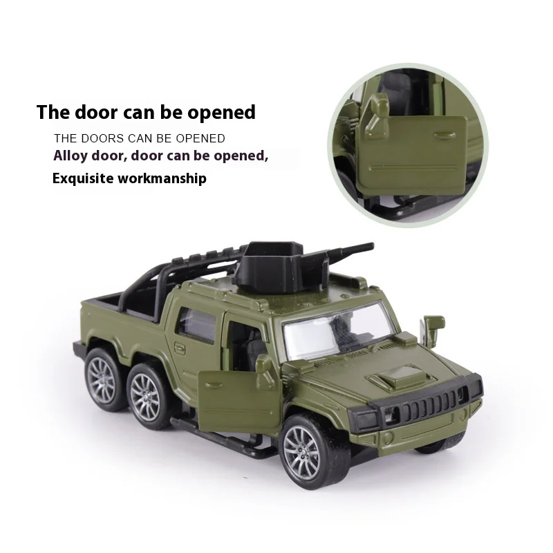 Military Vehicle Alloy Toy Model 1/36 Scale with Spring-Loaded Action - Authentic Replica for Kids - Play & Collectible