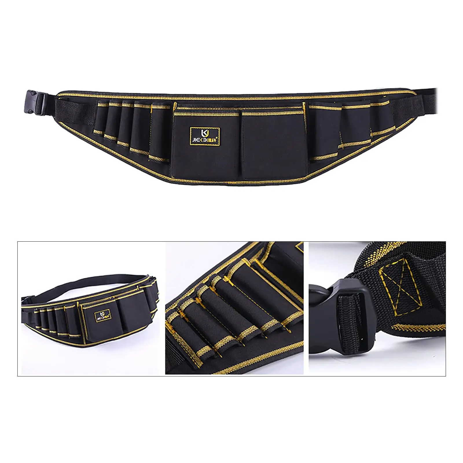 Electrician Waist Tool Belt Bag Oxford Cloth Pouch with Multiple Hooks for Carpenter Construction Worker Heavy Duty Tool Storage