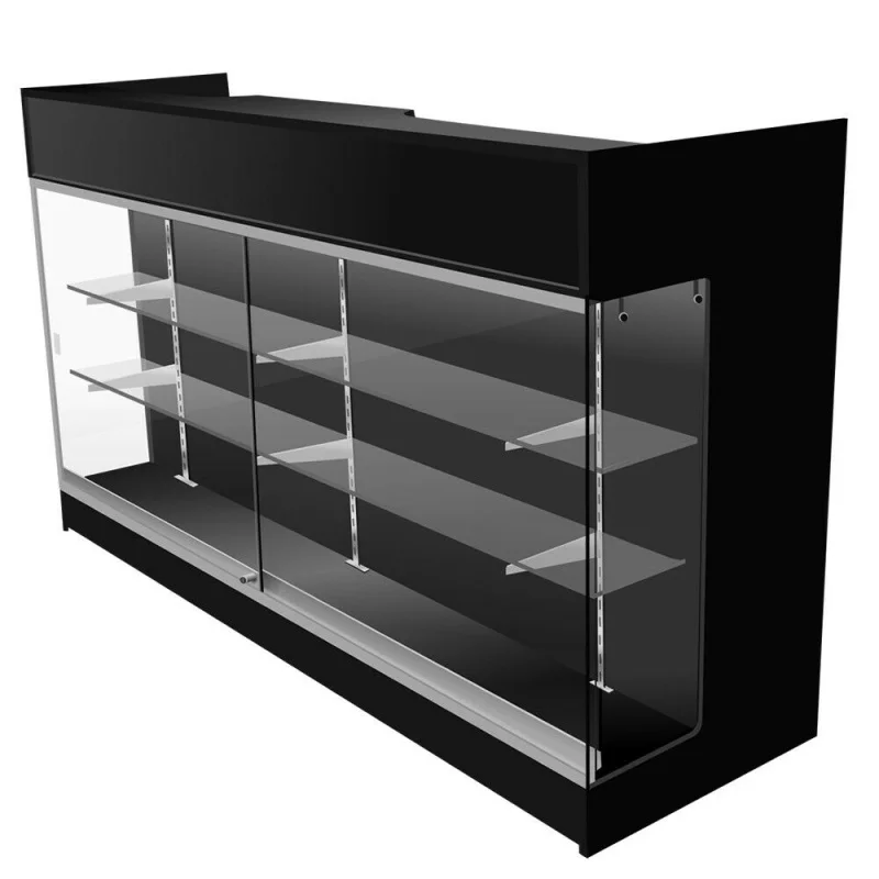 

custom.Custom black 72inch checkout counter front glass showcase cash register cash counter glass cabinet