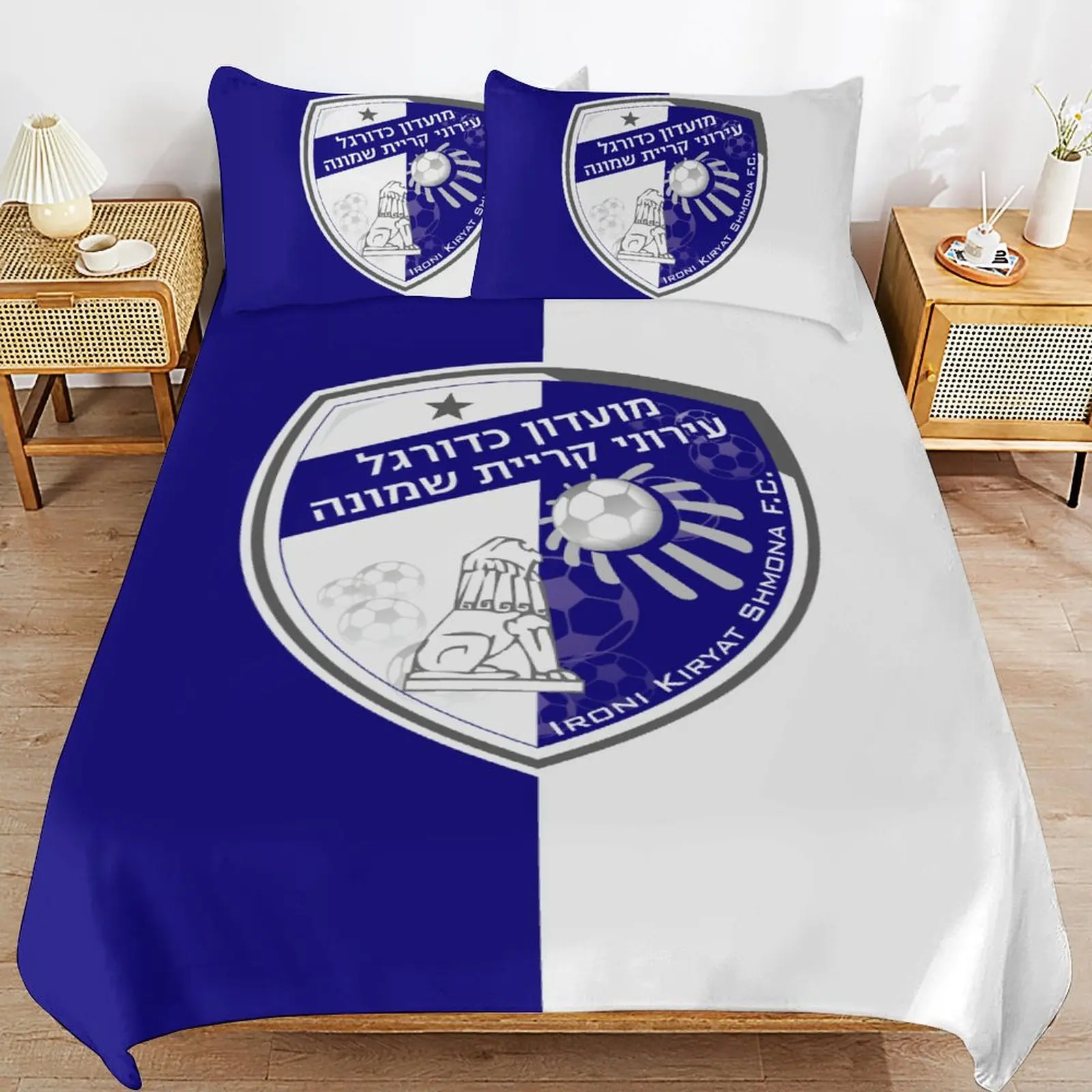 Hapoel Ironi Kiryat Shmona Set biancheria da letto Copripiumino Camera da letto Trapunte Singolo Twin King Size Copripiumino Tessili per la casa