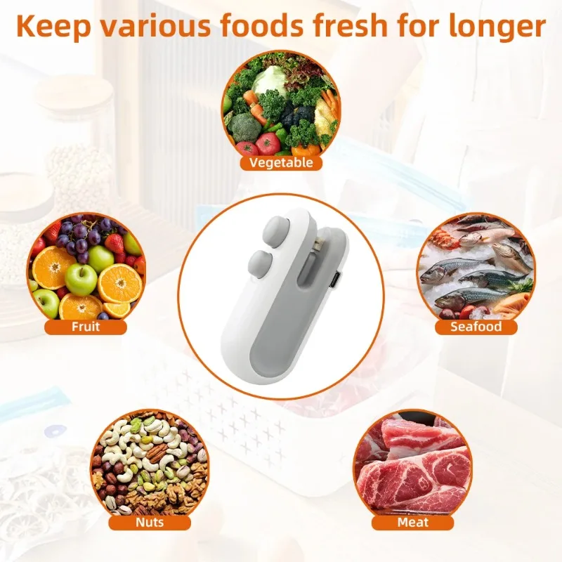 

Mini Portable Sealer, Household Heat Sealer for Snack Plastic Bags, Food Preservation Sealing Machine
